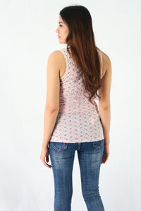 เสื้อกล้ามลายดอกไม้ - Scoop-Neck Tank Top