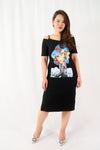 เดรสคอกลมลายริ้ว - Casual Mini Dress