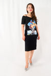 เดรสคอกลมลายริ้ว - Casual Mini Dress