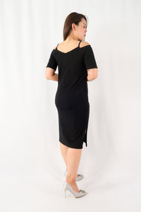 เดรสคอกลมลายริ้ว - Casual Mini Dress