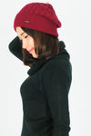 หมวกไหมพรมถักลายเปีย บุขนด้านในสำหรับกันหนาว No.688 - Unisex Cable Knit Fleece Lining Knit Beanie Ski Hat