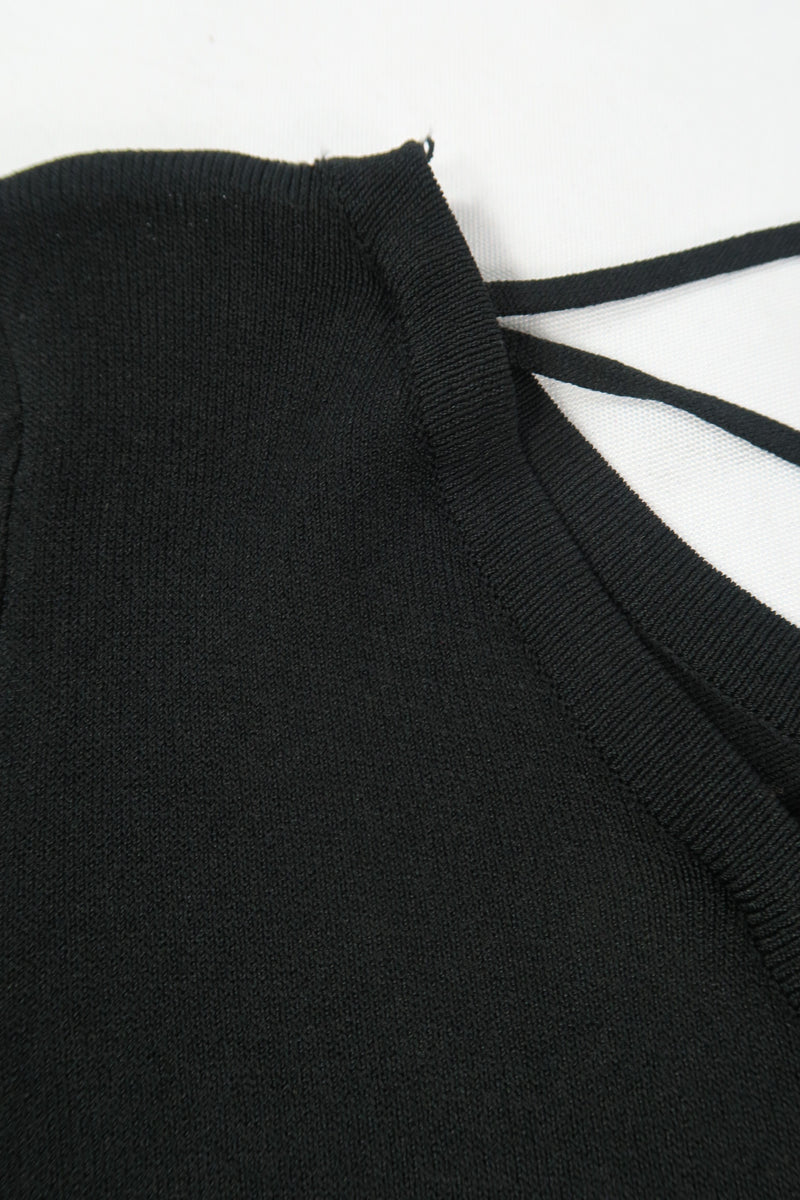 เสื้อยืดแฟชั่นสายไขว้ - Solid Cotton Cut Out T-Shirt Top