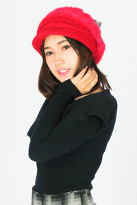 หมวกไหมพรม H-094 - Eyelash Knit Wool Hat