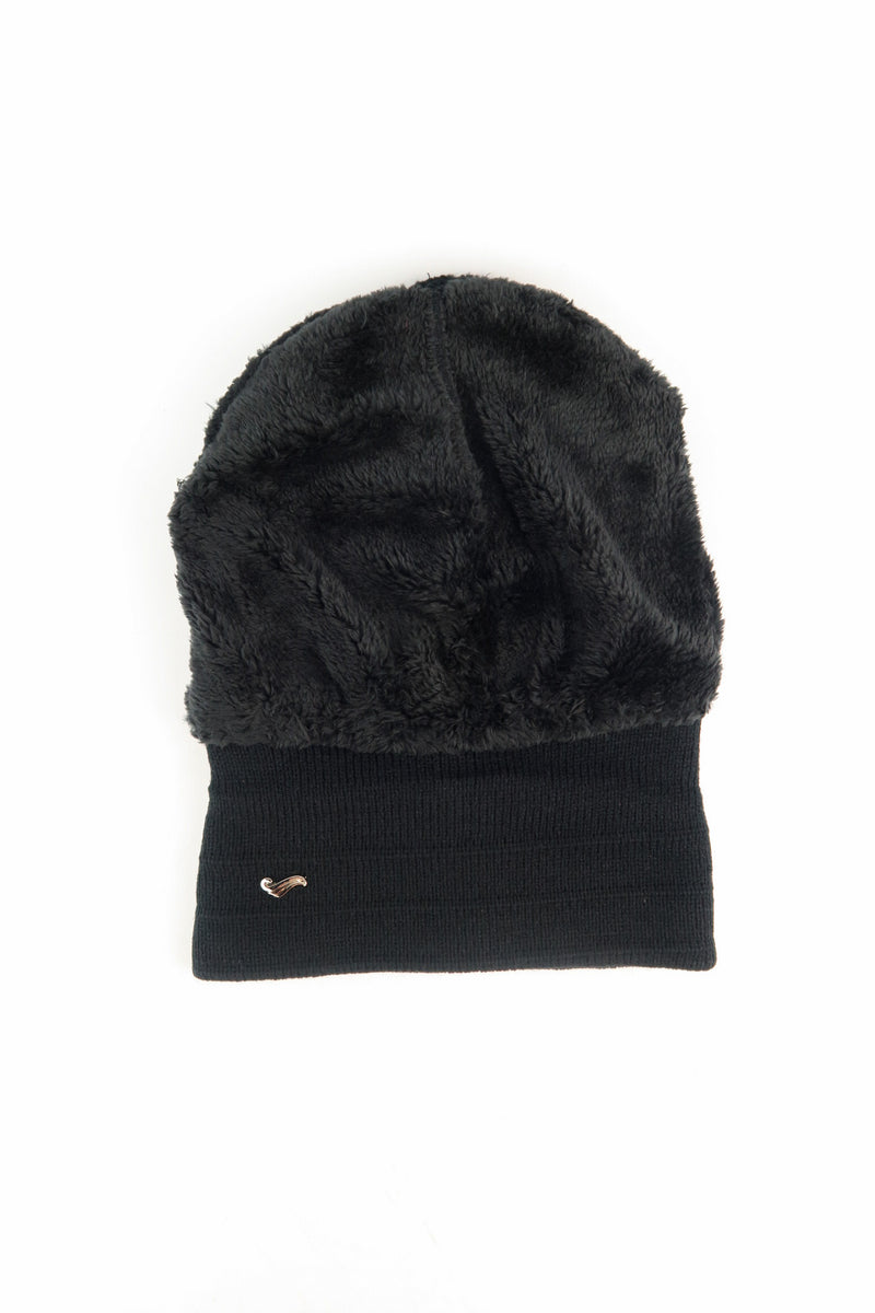หมวกไหมพรมถัก พับขอบ สำหรับกันหนาว - Unisex Cable Knit Fleece Lining Knit Beanie Ski Hat