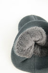 หมวกไหมพรมถัก พับขอบ สำหรับกันหนาว - Unisex Cable Knit Fleece Lining Knit Beanie Ski Hat