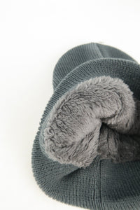 หมวกไหมพรมถัก พับขอบ สำหรับกันหนาว - Unisex Cable Knit Fleece Lining Knit Beanie Ski Hat