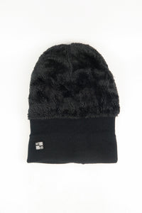 หมวกไหมพรมถัก พับขอบ สำหรับกันหนาว No.91-190 - Unisex Cable Knit Fleece Lining Knit Beanie Ski Hat