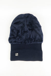 หมวกไหมพรมถัก พับขอบ สำหรับกันหนาว No.91-190 - Unisex Cable Knit Fleece Lining Knit Beanie Ski Hat