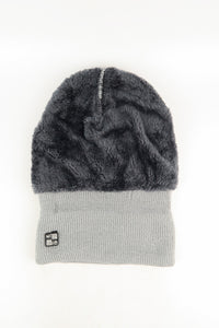 หมวกไหมพรมถัก พับขอบ สำหรับกันหนาว No.91-190 - Unisex Cable Knit Fleece Lining Knit Beanie Ski Hat