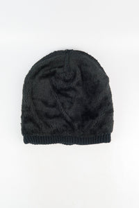 หมวกไหมพรมสีพื่นถักเส้น สำหรับกันหนาว - Unisex Cable Knit Fleece Lining Knit Beanie Ski Hat