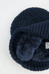 หมวกไหมพรมถักลาย พับขอบ สำหรับกันหนาว - Unisex Cable Knit Fleece Lining Knit Beanie Ski Hat