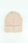 หมวกไหมพรมถักลาย พับขอบ สำหรับกันหนาว - Unisex Cable Knit Fleece Lining Knit Beanie Ski Hat