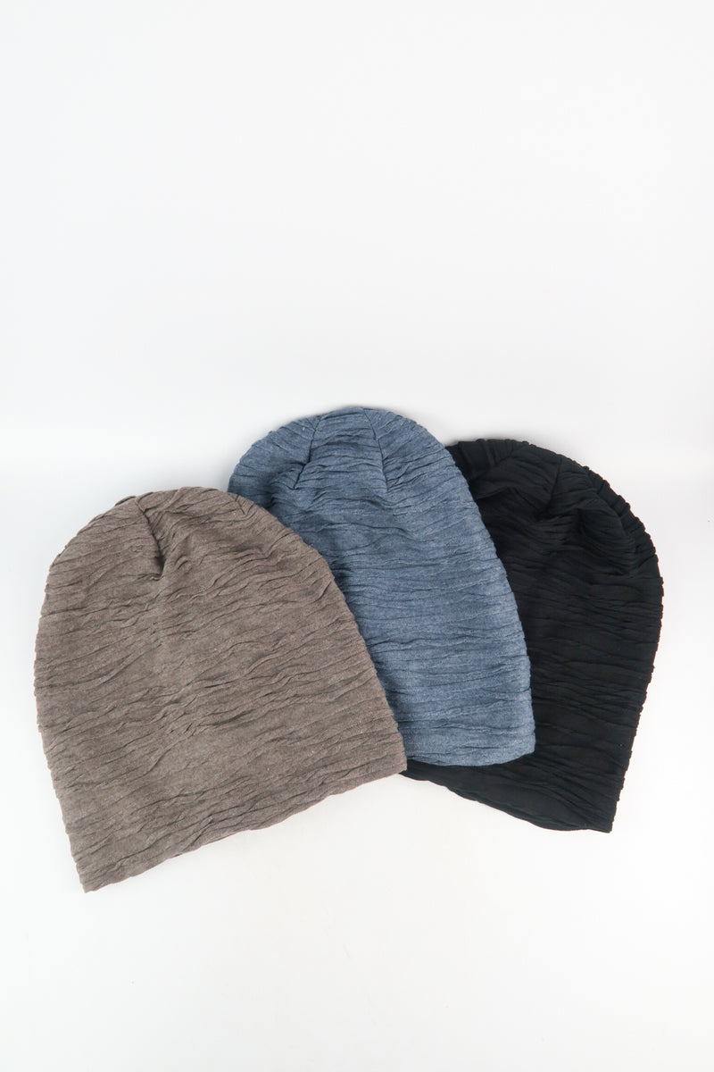 หมวกผ้าคอตตอน แต่งริ้ว ด้านในบุสำหรับกันหนาว - Stylish Unisex Knitted Beanie Hat