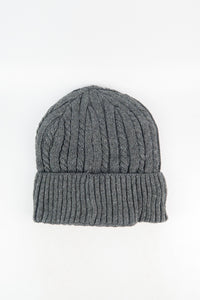 หมวกไหมพรมถักลาย พับขอบ สำหรับกันหนาว - Unisex Cable Knit Fleece Lining Knit Beanie Ski Hat
