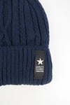 หมวกไหมพรมถักลาย พับขอบ สำหรับกันหนาว - Unisex Cable Knit Fleece Lining Knit Beanie Ski Hat