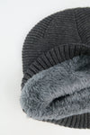 หมวกไหมพรมถักลาย สำหรับกันหนาว - Unisex Cable Knit Fleece Lining Knit Beanie Ski Hat