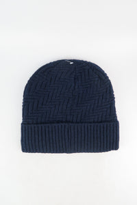หมวกไหมพรมถักลาย พับขอบ สำหรับกันหนาว - Unisex Cable Knit Fleece Lining Knit Beanie Ski Hat