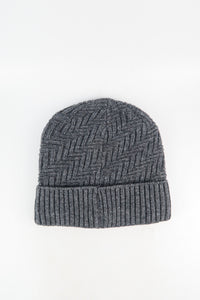 หมวกไหมพรมถักลาย พับขอบ สำหรับกันหนาว - Unisex Cable Knit Fleece Lining Knit Beanie Ski Hat