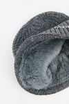 หมวกไหมพรมถักลาย พับขอบ สำหรับกันหนาว - Unisex Cable Knit Fleece Lining Knit Beanie Ski Hat