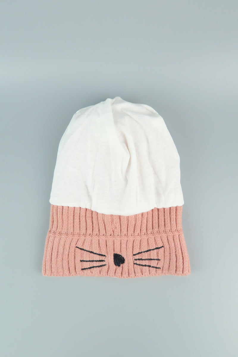 หมวกไหมพรม หมวกถักกันหนาว ทรงบินนี่ แบบบุขนด้านใน สำหรับเด็ก 1-5 ขวบ - Winter Animal Kids Warm Cat Ears Beanie Knitted Fleece Lined Hat (1-5 Years)