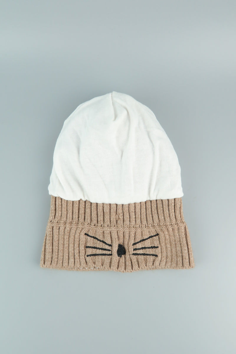 หมวกไหมพรม หมวกถักกันหนาว ทรงบินนี่ แบบบุขนด้านใน สำหรับเด็ก 1-5 ขวบ - Winter Animal Kids Warm Cat Ears Beanie Knitted Fleece Lined Hat (1-5 Years)