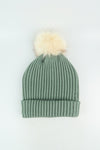 หมวกไหมพรมทรงยาวแต่งปอม -  Bean wool hat he's here Sunday