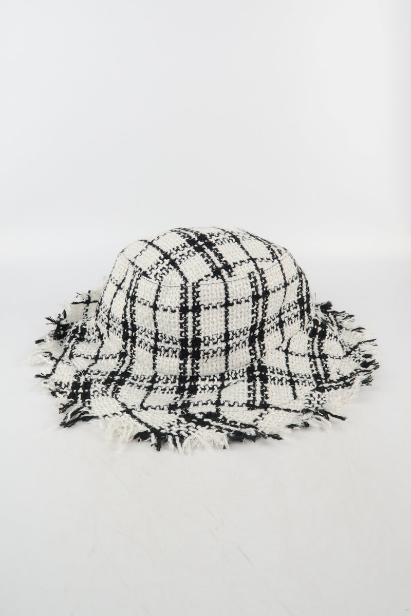 หมวกสานแต่งลาย ผ้าทวีต - Straw Hat Band