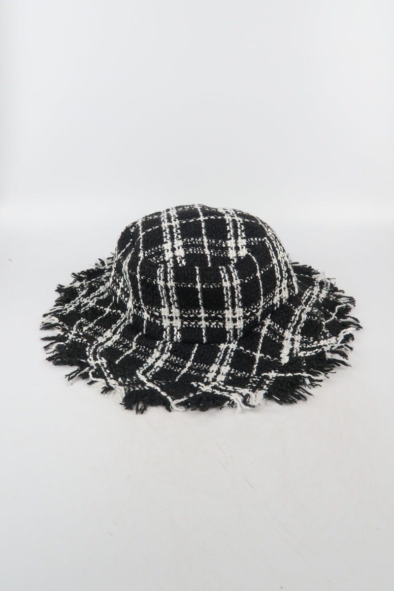 หมวกสานแต่งลาย ผ้าทวีต - Straw Hat Band