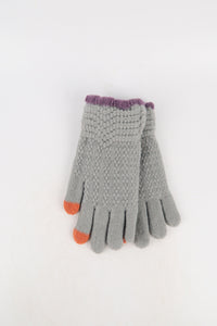 ถุงมือไหมพรมแต่งระบายที่ข้อมือ - Knitted Gloves