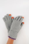 ถุงมือไหมพรมแต่งระบายที่ข้อมือ - Knitted Gloves