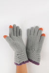 ถุงมือไหมพรมแต่งระบายที่ข้อมือ - Knitted Gloves