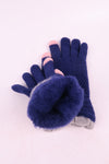 ถุงมือไหมพรมแต่งระบายที่ข้อมือ - Knitted Gloves