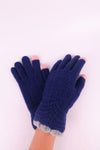 ถุงมือไหมพรมแต่งระบายที่ข้อมือ - Knitted Gloves