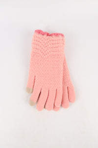 ถุงมือไหมพรมแต่งระบายที่ข้อมือ - Knitted Gloves