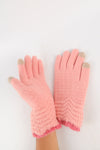 ถุงมือไหมพรมแต่งระบายที่ข้อมือ - Knitted Gloves