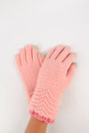 ถุงมือไหมพรมแต่งระบายที่ข้อมือ - Knitted Gloves