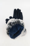 ถุงมือผ้าวูลกันหนาวทัชสกรีนแต่งขนฟู - Screen Touch Warmer Wool Blend Gloves With Fur