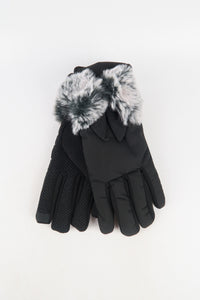 ถุงมือผ้าวูลกันหนาวทัชสกรีนแต่งขนฟู - Screen Touch Warmer Wool Blend Gloves With Fur