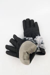 ถุงมือผ้าวูลกันหนาวทัชสกรีนแต่งขนฟู - Screen Touch Warmer Wool Blend Gloves With Fur