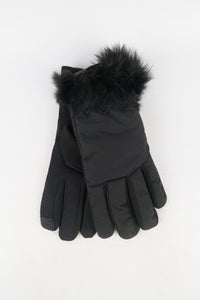 ถุงมือบุกันหนาวแต่งขน กันหิมะ บุขนด้านใน  - Bowi Wool Lining Thermal Snow WindBreaker Gloves