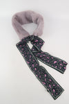 ผ้าพันคอขนกระต่าย แต่งผ้าลายเสือ - Rabbit Fur Scarf