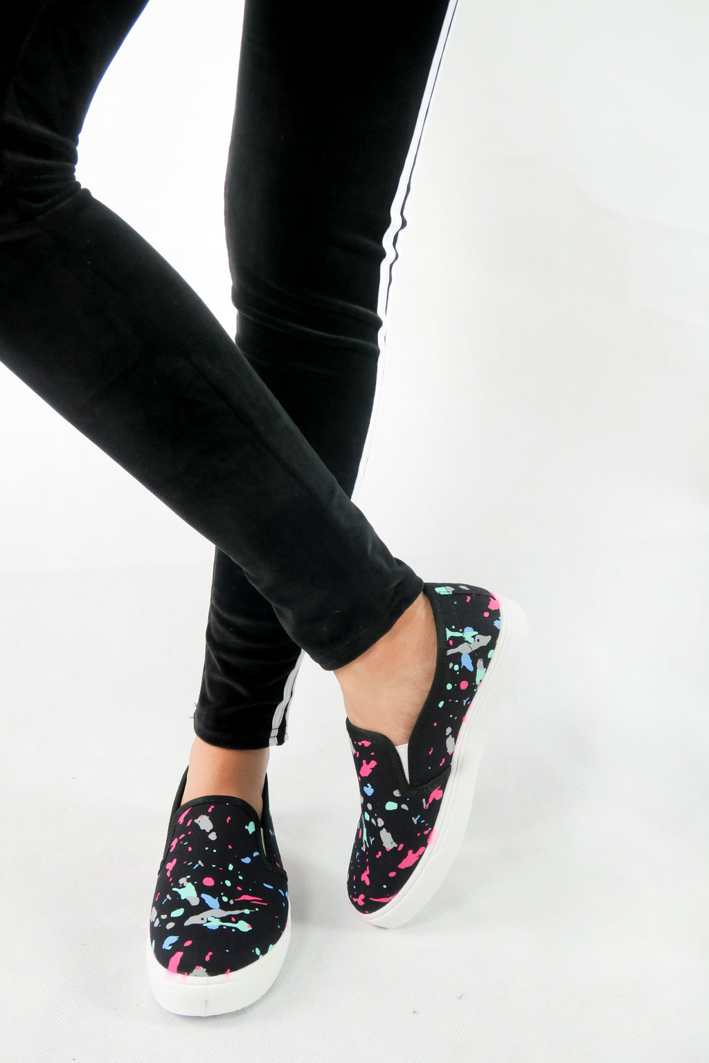 รองเท้าส้นแบนแคนวาส - Mulit-Colors Canvas Loafers
