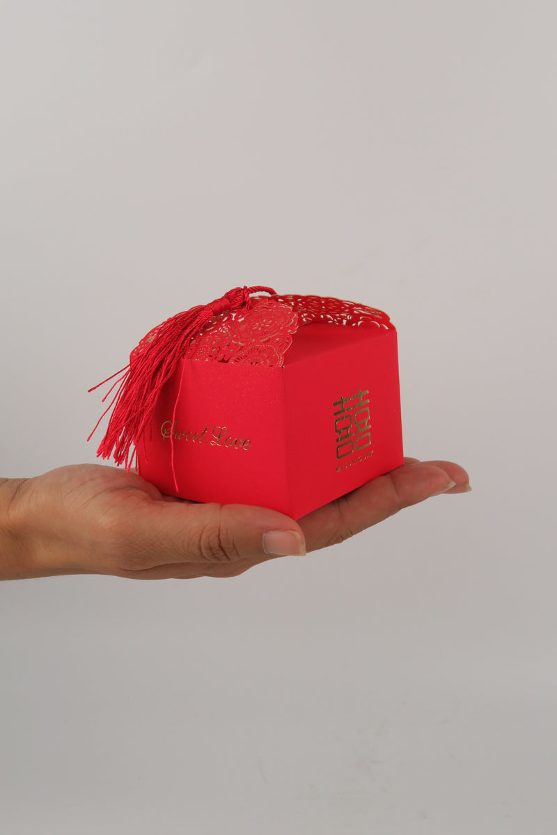 กล่องที่ระลึกงานแต่งงาน กระดาษบรรจุถุงจีนแต่งงานลูกอมกล่องของขวัญDrageesแพคเกจกระดาษแข็งเลเซอร์ตัด - 79-19