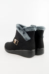 รองเท้าบูทหนังกำมะหยี่กันหนาวบุขน No.575 - Winter Faux Suede Button Warm Fur Lined Ankle Boots