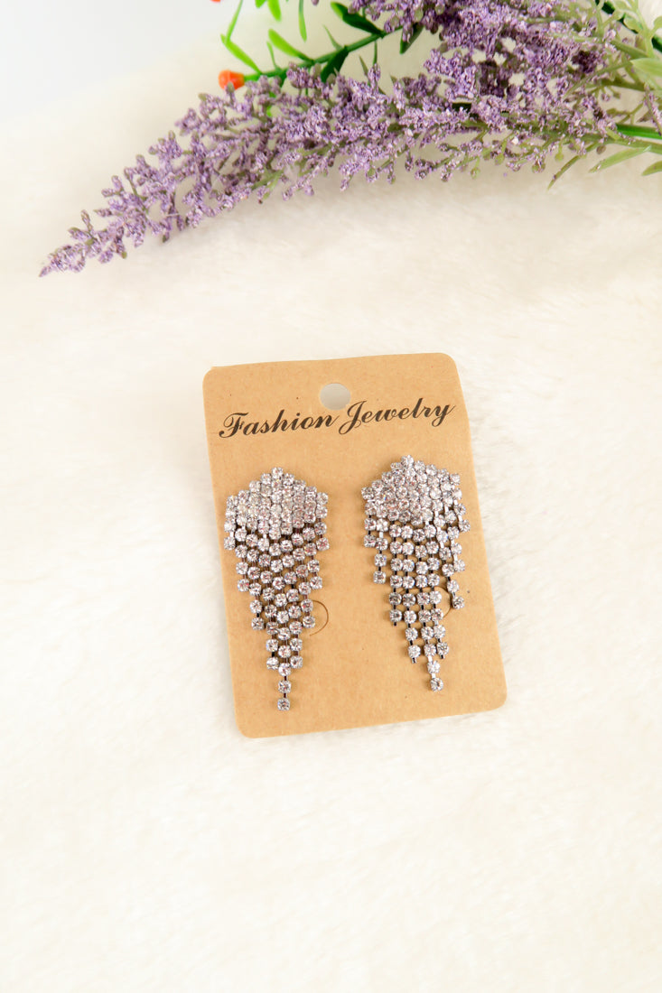 ต่างหูห้อยระย้า ประดับคริสตัล - Drop Earring
