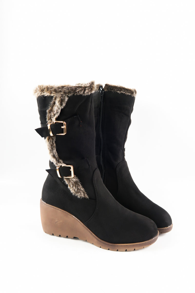 รองเท้าบูทกำมะหยี่ยาว  - Women's Knee High Stretch Boot