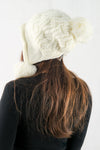 หมวกไหมพรมแต่งลูกตุ้ม บุขนหนาด้านใน - Winter Fleece Lining Beanie Hat with Pom