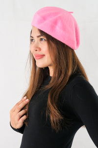 หมวกขนสัตว์ผ้าวูล สไตล์ฝรั่งเศส - Casual Beret Beanie Wool Hat