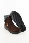 รองเท้าบูทหนังกำมะหยี่กันหนาวบุขน No.575 - Winter Faux Suede Button Warm Fur Lined Ankle Boots