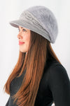 หมวกไหมพรมถักขนกระต่าย บุขนด้านใน  - Fleece Lining Winter Rabbit Hair Kintted Cap with Visor